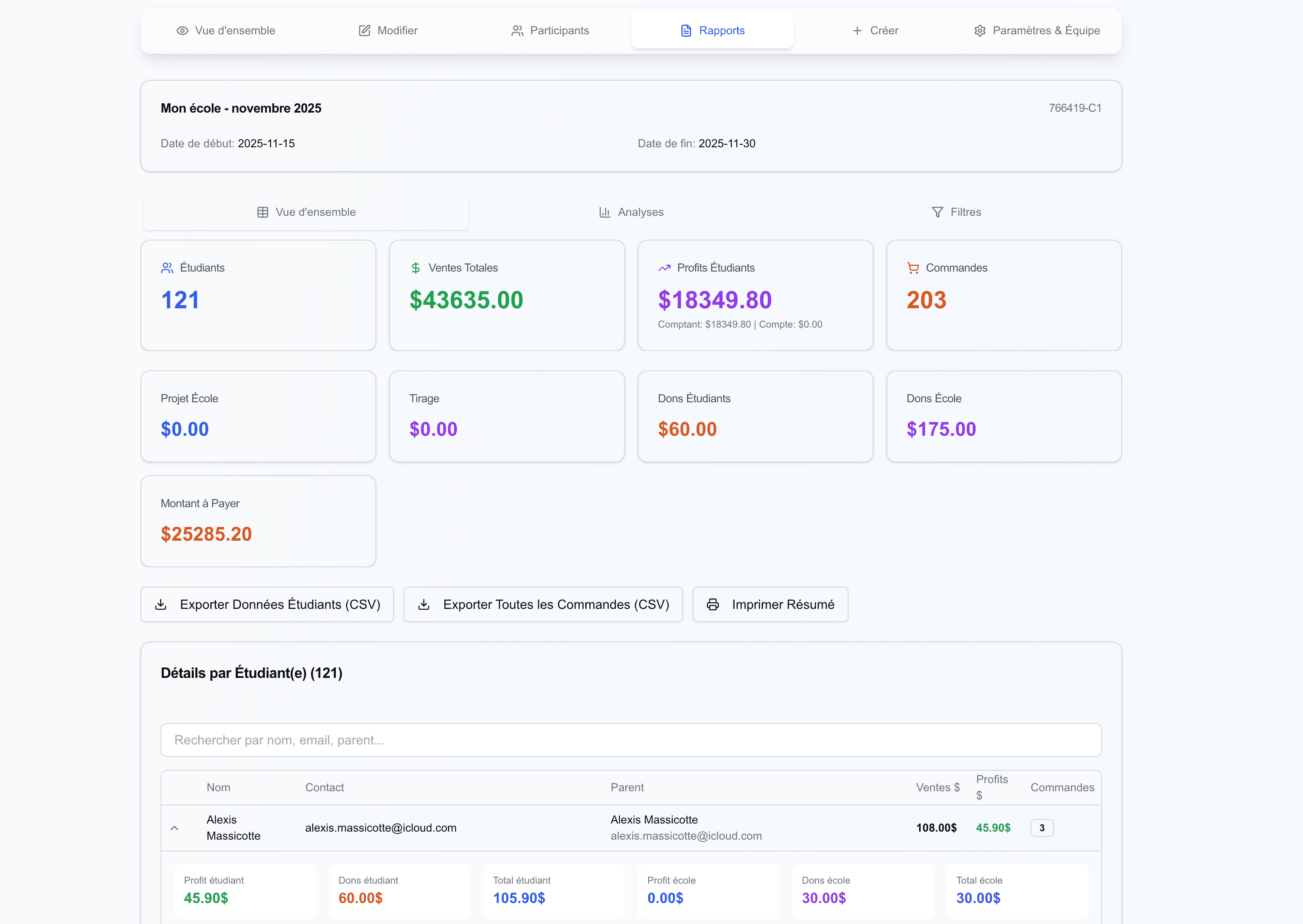 Rapports détaillés - Statistiques complètes de votre campagne